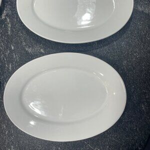 SOLD - Williams Sonoma Oval 11 1/2 inch Steak Plate Chop Plate, 2 Plates,